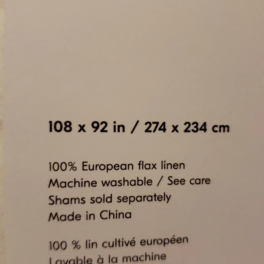 ❤️BUY 2 GET 1 FREE West Elm European Flax Linen Duvet Cover,King/California King